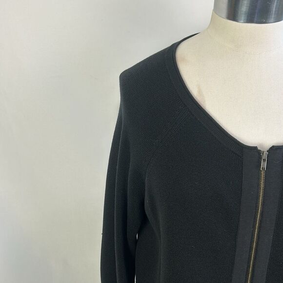 Black Zip Cardigan Eileen Fisher - Picture 2 of 6